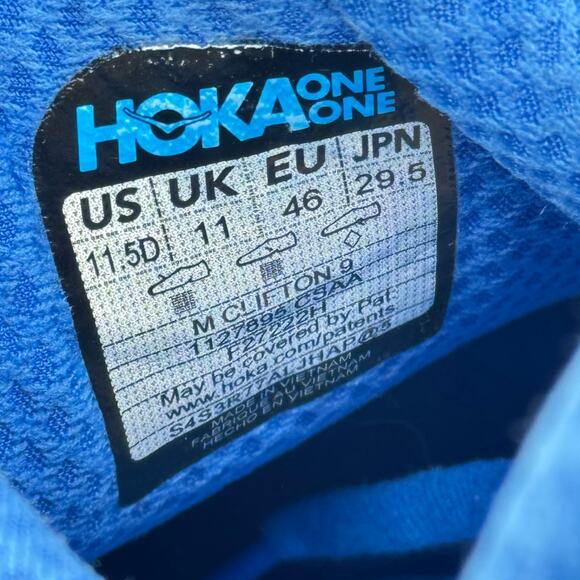 Hoka One One Clifton 9 Coastal Sky All Aboard Road-Running Sneakers Men’s 11.5 - Picture 7 of 10